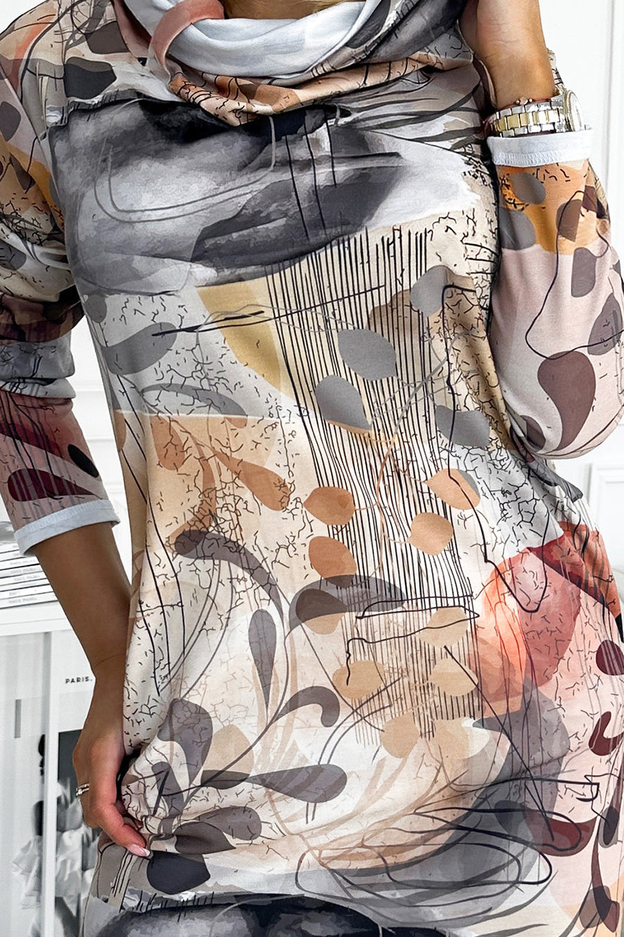 17008-5-282-5 IRENE Sukienka z golfem - silver brown-5